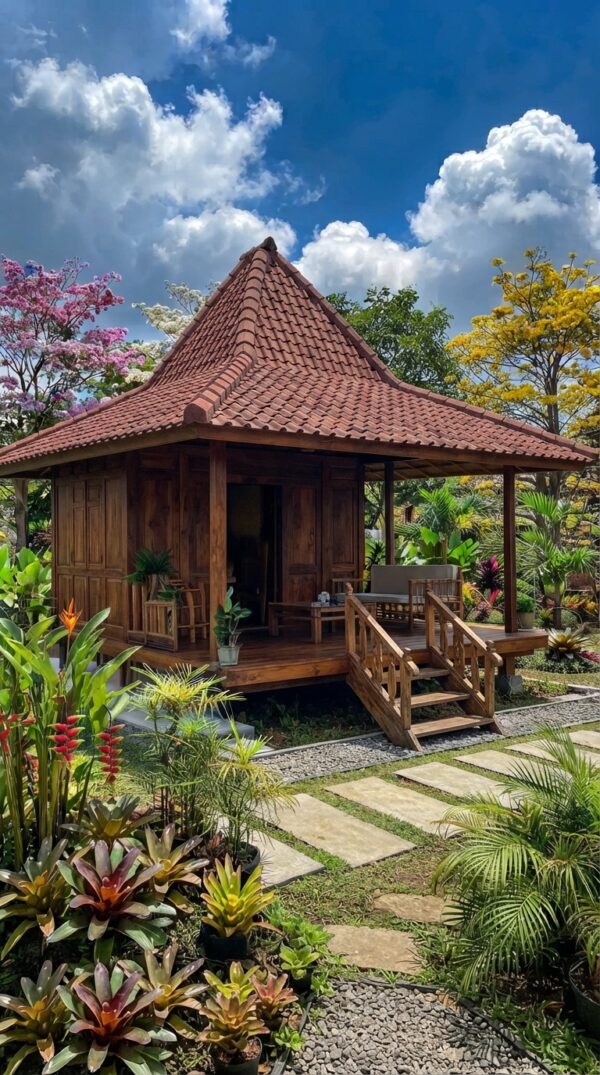 Gazebo / Rumah Kayu Joglo Minimalis Tropis